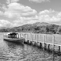 Buy canvas prints of Windermere Jetty Monochrome by Diana Mower