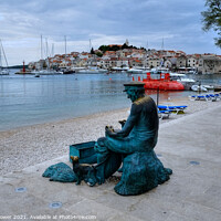 Buy canvas prints of Primosten Fisherman Statue Croatiatia by Diana Mower