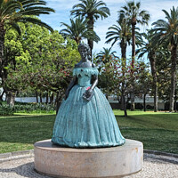 Buy canvas prints of Funchal Bronze Statue Sissy by Diana Mower