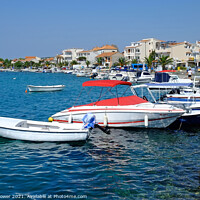 Buy canvas prints of Rogoznica Village Harbour Croatia by Diana Mower