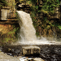 Buy canvas prints of Thornton Force Waterfall Ingleton by Diana Mower