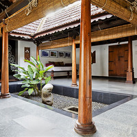 Buy canvas prints of interior design of courtyard in Kerala bun by Arfabita  