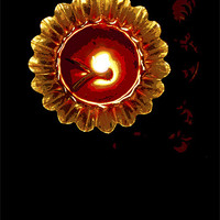 Buy canvas prints of Glowing Hindu festival lamp by Arfabita  