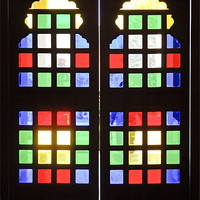 Buy canvas prints of Stained glass double doors by Arfabita  