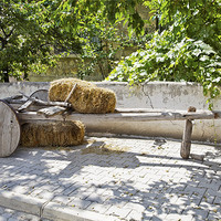 Buy canvas prints of Old wooden Cart and Bales of Hay by Arfabita  