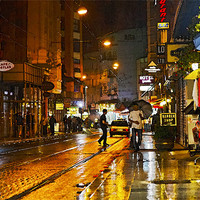 Buy canvas prints of Rainy Night in Istanbul by Arfabita  