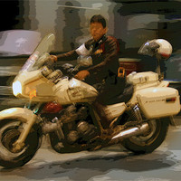 Buy canvas prints of Thai motorbike Police by Arfabita  
