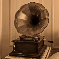 Buy canvas prints of Old antique gramophone in room setting by Arfabita  