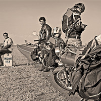 Buy canvas prints of Bikers rest 153Kms before Indore by Arfabita  