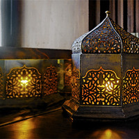 Buy canvas prints of Oriental light table lamp corner table by Arfabita  