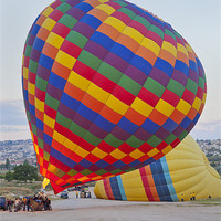 Buy canvas prints of Up she rises hot air balloon by Arfabita  