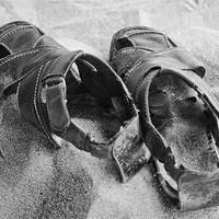 Buy canvas prints of Sandals in the Sand by Arfabita  