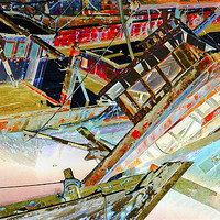 Buy canvas prints of Boat Graveyard India Texture by Arfabita  