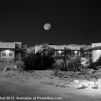 Buy canvas prints of Desert Moon in Black and White by Panas Wiwatpanachat