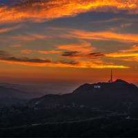 Buy canvas prints of Sunset Hollywood Style by Panas Wiwatpanachat