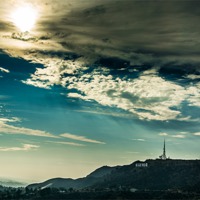 Buy canvas prints of Hollywood and Sunset by Panas Wiwatpanachat