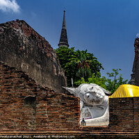 Buy canvas prints of Outdoor Reclining Buddha by Panas Wiwatpanachat