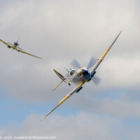 Buy canvas prints of Two Spitfires in flight by paul lewis