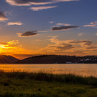 Buy canvas prints of Estuary Sunset Portmeirion by paul lewis