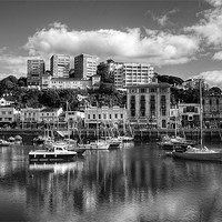 Buy canvas prints of Torquay Harbor, Mono by Louise Wagstaff