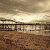 Buy canvas prints of Teignmouth Pier, Vintage 2 by Louise Wagstaff