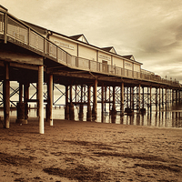 Buy canvas prints of Teignmouth Pier, Vintage 3 by Louise Wagstaff