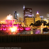 Buy canvas prints of Buckingham Fountain Lights, Chicago by Ed Pettitt