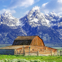 Buy canvas prints of Grand Teton Barn by World Images