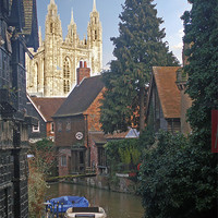 Buy canvas prints of Canterbury Cathedral Scene by Reg Dobson