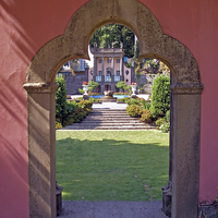 Buy canvas prints of  Archway view Portmeirion gardens by Reg Dobson
