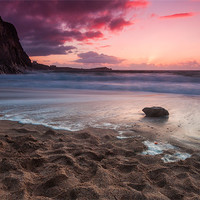 Buy canvas prints of Lusty Glaze Cove Susnet by Jonathan Swetnam