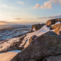 Buy canvas prints of Snow on Higger Tor by Jonathan Swetnam