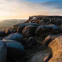Buy canvas prints of Curbar Edge in Golden Hour Light by Jonathan Swetnam