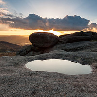Buy canvas prints of Sunset over Higger Tor by Jonathan Swetnam