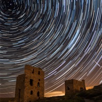 Buy canvas prints of Perseids Over Wheal Coates by Jonathan Swetnam