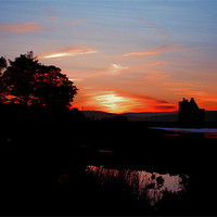 Buy canvas prints of Lochranza Castle sunset by michael scott