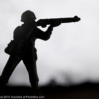 Buy canvas prints of Toy soldier Fire fight by Roy Evans