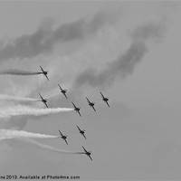 Buy canvas prints of The red arrows display team by Roy Evans