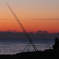 Buy canvas prints of Fisherman at sunset by Steve Frazer