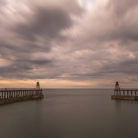 Buy canvas prints of  Whitby Long Exposure by Dave Evans