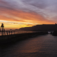 Buy canvas prints of Whitby Sunrise by Dave Evans