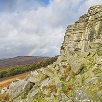 Buy canvas prints of Stanage Edge Rainbow by Dave Evans