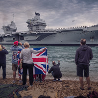 Buy canvas prints of HMS Queen Elizabeth arrives at Portsmouth by Ashley Chaplin