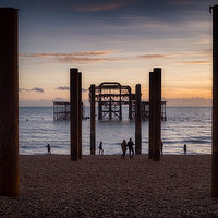 Buy canvas prints of Brighton West Pier sunset by Ashley Chaplin