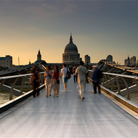 Buy canvas prints of Millennium Bridge - London by Ashley Chaplin
