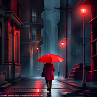 Buy canvas prints of Crimson Cloak Nighttime Wanderer by Mike Shields