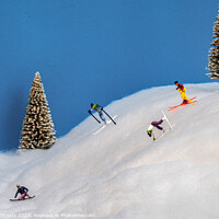 Buy canvas prints of Miniature Magic on Snowy Slopes by Mike Shields