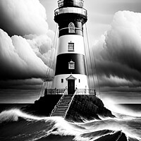 Buy canvas prints of Lighthouse stands Alone by Mike Shields