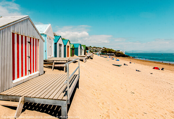 Abersoch Beach Huts Picture Board by Mike Shields