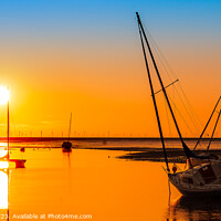 Buy canvas prints of Stranded in the Shallows at Sunset by Mike Shields